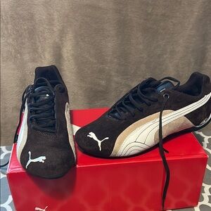 Puma Women's Coffee and White Athletic Shoes